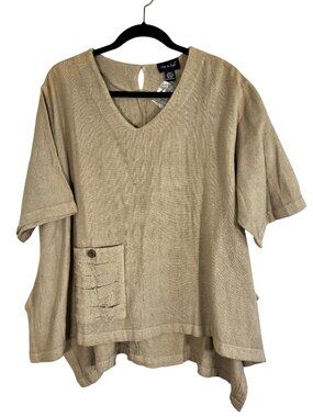 Neutral Lagen Earthy Top OS Brown Minimalist Boho Indie Folk Peasant Festival
